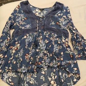 Blue floral long sleeve